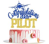 Congratulations Pilot Cake Topper, 2026 Congrats USAF, Future Pilot Cake Topper, Class of 2026 Air Force Academy Graduation Party Decorations (Blue and Gold)