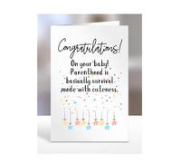 Congratulations pregnancy card, funny, joke, gifts, present, On your baby! Parenthood is basically survival mode with cuteness, A5-235_35