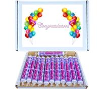 Congratulations Retro Sweet Hamper | Classic Floral Fizzy Sweets Giant Parma Violets 12 Pack Retro Candy for Graduation Gifts, Work Achievements, New Beginnings, or Just Showing Someone You Care
