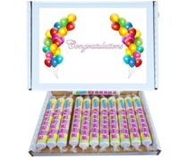 Congratulations Retro Sweet Hamper | Classic Fruity Fizzy Sweets Giant Fruit Fizzers 40g 12 Pack Retro Candy for Graduation Gifts, Work Achievements, New Beginnings, or Just Showing Someone You Care