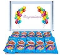 Congratulations Retro Sweet Hamper | Colourful & Crunchy Rainbow Drops 10g Pack of 10 | Gift for Graduation, Work Achievements Or New Beginnings