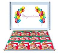 Congratulations Retro Sweet Hamper | Gummi Zone Yummy Gummy Pizza - Fun & Fruity Pizza-Shaped Gummy Treats (Pack of 12 Boxes)