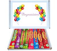 Congratulations Retro Sweet Hamper | Mixed Chew Bars Variety Pack 24 Pack Box Includes 4 Each of Drumstick, Vimto, Refreshers Original, Strawberry, Cherry Cola & Sour Apple