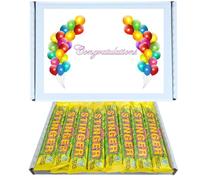 Congratulations Retro Sweet Hamper | Stinger Chew Bar 24 Pack Box Classic Retro Fizzy Chew Bar with a Tingly Sherbet Centre Fruity & Tangy Candy