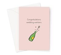 Congratulations Wedding Wankers Greeting Card | Offensive Wedding Card, Funny Wedding Card, Rude Wedding Card, Joke Wedding Card, Champagne