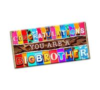 Congratulations you are a big Brother Chocolate Bar Wrapper Novelty Gift Present for new born baby shower (#1271) (without chocolate bar)