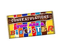 Congratulations You Are a Big Sister Chocolate Bar Wrapper Novelty Gift Present CH-327 (with chocolate)