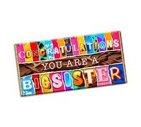 Congratulations you are a big sister Chocolate Bar Wrapper Novelty Gift Present for new born baby shower (#1272) (with chocolate bar)