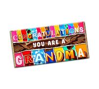 Congratulations you are a Grandma Chocolate Bar Wrapper Novelty Gift present for Marriage Wedding Engagement Birthday Baby shower Christmas (#1342) (without chocolate bar)