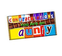 Congratulations You Are an Aunty Customised Chocolate Bar Wrapper Novelty Gift CH-620 (with chocolate bar)