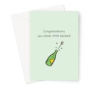 Congratulations You Clever Little Bastard Greeting Card | Rude Graduation Card, Offensive New Job Card, Passed Your Driving Test