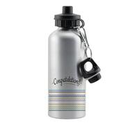 Congratulations YOU DID IT Hidden Message Gift, Secret Message, Unique Achievement, Graduation, 500 ml Aluminium Water Bottle. (Silver)