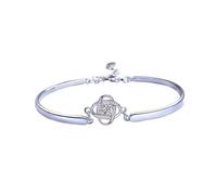 Congratulations You're A Senior Diamond Knot Bracelet, Graduation Senior Gift Knot Bangle, Sparkling Crystal Knot Bracelet for Women (Silver)