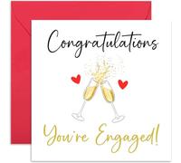 Congratulations You're Engaged Card for Couple, Blank Inside with Envelope