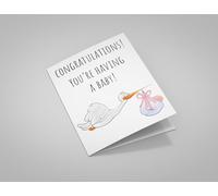 Congratulations You're Having A Baby Greetings Card Large A4 Size 210mm x 297mm Including Envelope DH091