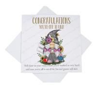 Congratulations You're Off to University Card, Congrats Exam Results Card for Him Her, A Level BTEC College Results Off to Uni with Poem Verse, Gonkette