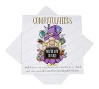Congratulations You're Off to University Card, Congrats Exam Results Card for Him Her, A Level BTEC College Results Off to Uni with Poem Verse, Gonkette Blackboard