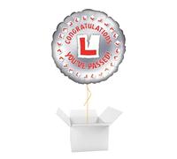 Congratulations You've Passed Driving Licence Round Foil Helium Balloon - Inflated Balloon in a Box