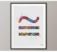 Congruence Symbol Art Watercolor Print Math Teacher Gift Math Art Gift Nerdy Same But Different Symbol Sister Twin Mathematics Art-1540