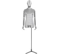 CONGRUI Male Body Retail Mannequins Can Be Adjusted From 62 2 to 78 74 Inches Equipped with A Metal Triangular Base(Gray)