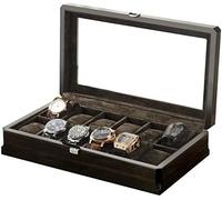 CONGRUI Watch Box 12-Slot Luxury High-End Display With Frame Metal Buckle Suitable For Men's And Women& Jewelry(Black)