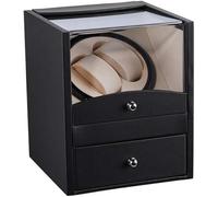 CONGRUI Watch Winder Box 2+2 Mechanical Winder Double Winding Silence Motor Watches Storage