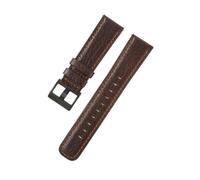 CongYi 20mm 22mm Oil Wax Cowhide Watch Band Retro Genuine Leather Watch Band Women Men Wristwatch Bracelet Universal Watchbands(Grain Brown,20mm)