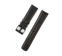 CongYi 20mm 22mm Oil Wax Cowhide Watch Band Retro Genuine Leather Watch Band Women Men Wristwatch Bracelet Universal Watchbands(Black,22mm)