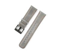 CongYi 20mm 22mm Oil Wax Cowhide Watch Band Retro Genuine Leather Watch Band Women Men Wristwatch Bracelet Universal Watchbands(Light Gray,22mm)