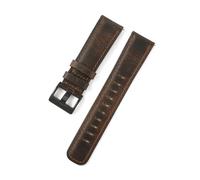 CongYi 20mm 22mm Oil Wax Cowhide Watch Band Retro Genuine Leather Watch Band Women Men Wristwatch Bracelet Universal Watchbands(Deep Coffee,20mm)