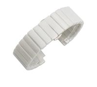 CongYi Ceramic Steel Watch Strap Men Black White Women's Stainless Steel Watch Chain Compatible With Tissot Compatible With Armani 12 13 14 15 16 17 18 20 22mm(Horizontal White,14mm)
