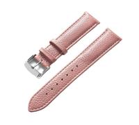 CongYi Genuine Leather Litchi Pattern Soft Leather Strap Men's Ladies Pin Buckle Elephant Grey Apricot Purple Watch Strap Accessories(Lotus root starch,19mm)
