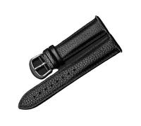 CongYi Lychee Pattern Watch Strap, Soft Double-sided First-layer Cowhide Strap, Men's And Women's Breathable Switch Raw Ears(Black-A,20mm)