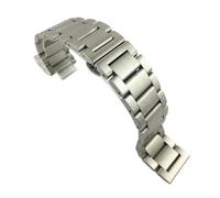 CongYi Replacement Stainless Steel Watch Band Glossy Matte Dual Color Butterfly Buckle Belt Watch Strap 16 18 20 21 22 23 24 26mm(Matte Silver,20mm)