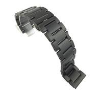 CongYi Replacement Stainless Steel Watch Band Glossy Matte Dual Color Butterfly Buckle Belt Watch Strap 16 18 20 21 22 23 24 26mm(Matte Black,21mm)