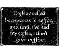 CONHUIDF Funny Coffee Bar Sign, Office Humor Decor, Vintage Metal Tin Sign, 7.87" x 11.81", Black