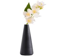 Conical Black Ceramic Bud Vase Handmade Minimalist Floral Vase for Wedding Centerpiece Home Office Desk Decor Modern Tabletop Decoration