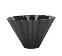 Conical Coffee Filter Cup Resin Reusable Hand Brewed Dripper Strainer for Kitchen, Origami Cone Design, Heat Resistant to 100°C, Smooth Glossy for Easy Cleaning (Black)