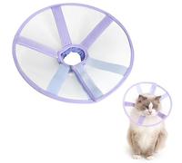 Conical Collars for Cats, Purple Breathable Air Fabric, Post-Operative Protective Collar to Prevent Licking, Adjustable Size, Suitable for Kittens and Cats