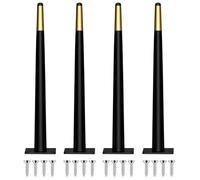 Conical Metal Legs For Sofa Cabinet Chair Dresser, 4pcs Cold-rolled Steel Tapered Furniture Replacement Legs, Strong Welding Stable And Will Not Fall Off, With Antislip Pad And Screws(Blackgold,45cm)