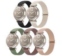Conidido 5 Pack Nylon Band Compatible with Garmin Lily 2, 14mm Elastic Nylon Soft Loop Straps Quick Release Replacement Adjustable Wristband for Lily 2 Active/2 Classic Smart Watch Accessory for Women