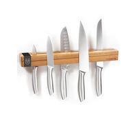 Coninx Acacia Wood Magnetic Knife Rack - 40cm Wall Mounted Knife Rack with Screws and Anchors - Strong Magnetic Bar for Kitchen Knives, Space Saving and Stylish