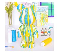 Coniuty DIY Creative Blank Painting Fluid Bear Figure Kit, Yellow