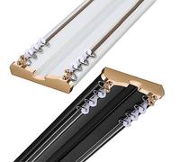 Conjoined Double Curtain Track Set, Heavy Duty Curtain Rod Comes With Track, Roller Hooks, Installation Hardware, And End Cap-Curtain Rail, Curtain Rail Track For Room Dividers