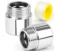 CONJURAIDE Set of 2 Tap Extension 3/4 Inch, 30 mm Stainless Steel 3/4 Inch Tap Extension with 2 m Thread Sealing Tape, Shower Head Extension for Taps, Corner Valves, Drinking Water (Diameter 25 mm)