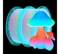 Conjure PLA Glow Filament 1.75mm, Rainbow Multicolor 3D Printer Filament Glow in The Dark, +/-0.02mm, 2x1KG Bundle (4.4lbs)/Spool, Fit Most FDM 3D Printers, Luminous Neon
