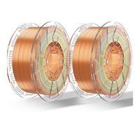 Conjure Silk PLA Filament 1.75mm, Multicolor Rainbow 3D Printing Filament, +/-0.02mm, 2x1KG Bundle (4.4lbs)/Spool, Fit Most FDM 3D Printers, Silk Macaron