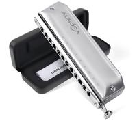 CONJURER Chromatic Harmonica with Valve 12 Hole Harmonica C Key for for Professional Beginners Kids Adult Mouth Organ with Case,1248-Aurora Key of C