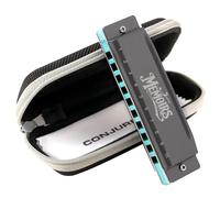 CONJURER Harmonica for Adults 10 Hole Diatonic Deluxe C Key Harmonica for Beginners Professionals Phosphor Bronze Reeds Brass Mouth Organ Blues Harp with Case