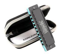 CONJURER Harmonica for Adults 10 Hole Diatonic Deluxe G Key Harmonica for Beginners Professionals Phosphor Bronze Reeds Brass Mouth Organ Blues Harp with Case